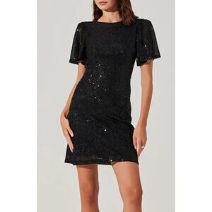 ASTR THE LABEL Sequin Mini Dress - Black